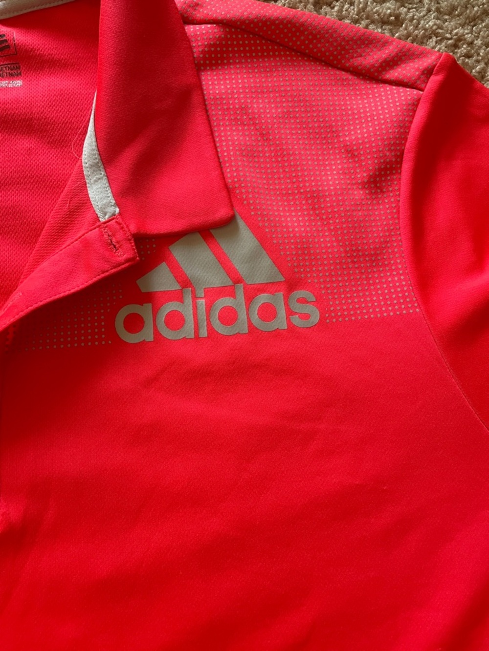 adidas Men's Bright Pink Performance Polo - Picture 2 of 4